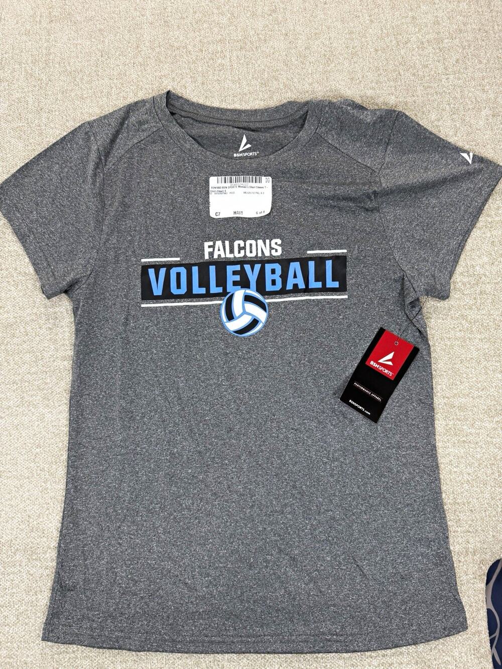 BSN SPORTS Performance Apparel T-Shirt Women S Gray Volleyball Graphic